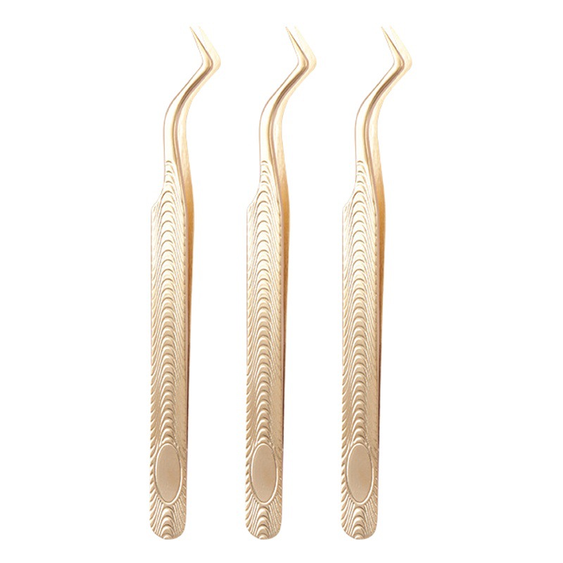 False Eyelash Tweezers, Beauty Eyelash Tweezers, Golden Feather Clip, Stainless Steel Eyelash Curler, Eyelash Extension Tweezers, Beauty Tools
