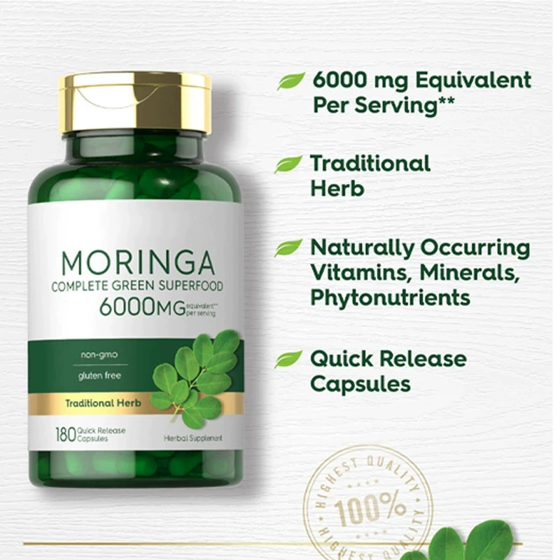 Кросс-бордерные капсулы из листьев моринги, популярные на Amazon и в США, от производителя Moringa Source с поддержкой OEM.