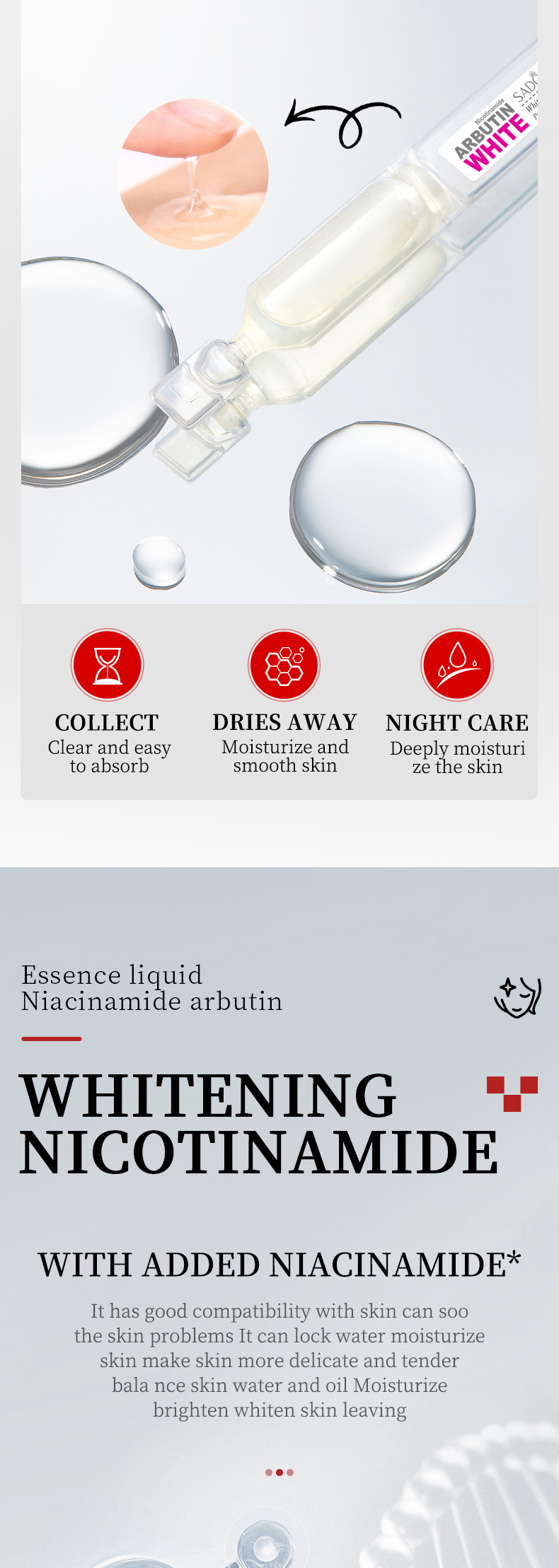 Englisch SADOER Alle Niacinamide Arbutin Whitening Sekundäre Throwing Essence Liquid Hydrating und Feuchtigkeitsspendende_voghion.com