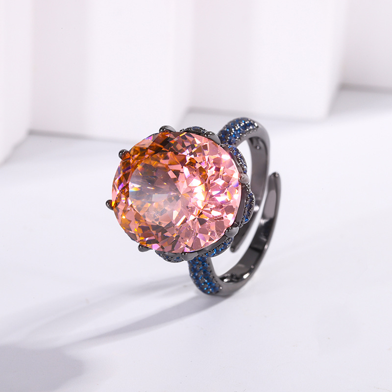 2024 Nuevo estilo Zhuang Shengsheng Jewelry Simulation Nido de pájaro Seco Rose Paparacha Juego de oro negro de lujo ligero 14*16