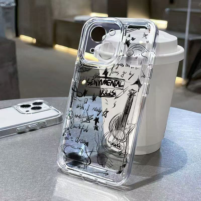 Guitarra inglesa europea y americana para iphone16promax funda para teléfono móvil personalidad Apple 15 anti-caída 14pro1 3/12
