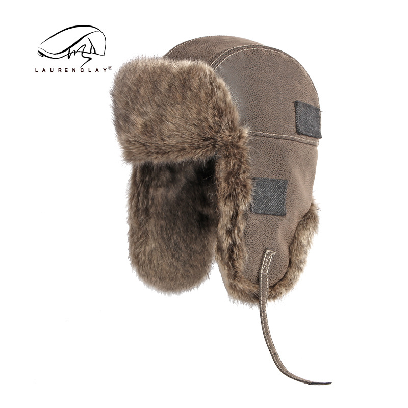 Noreste sombrero de los hombres de invierno protección auditiva caliente lei feng sombrero de cuero al aire libre montar motocicleta sombrero protección auditiva sombrero piloto mujeres