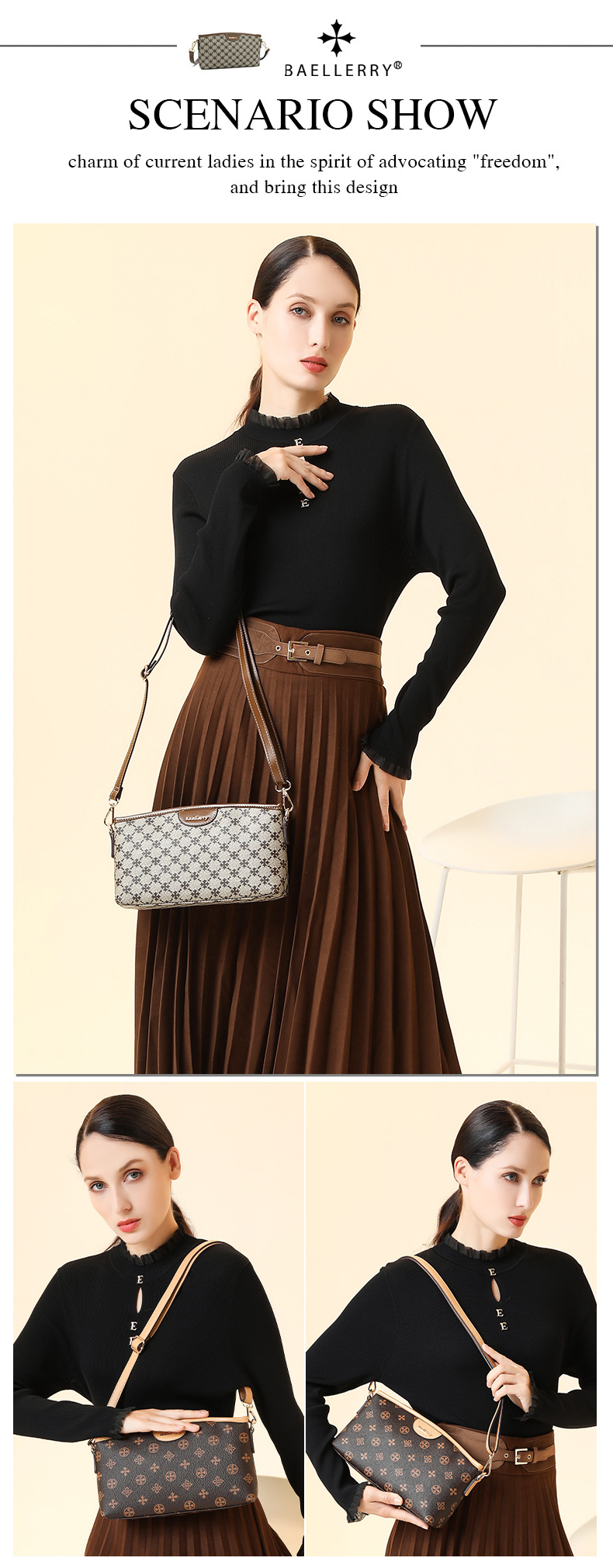 Shoulder Bags for Women. New High-quality Patterned Niche Zipper Crossbody Bag on The Market. Versatile Armpit Bag_voghion.com