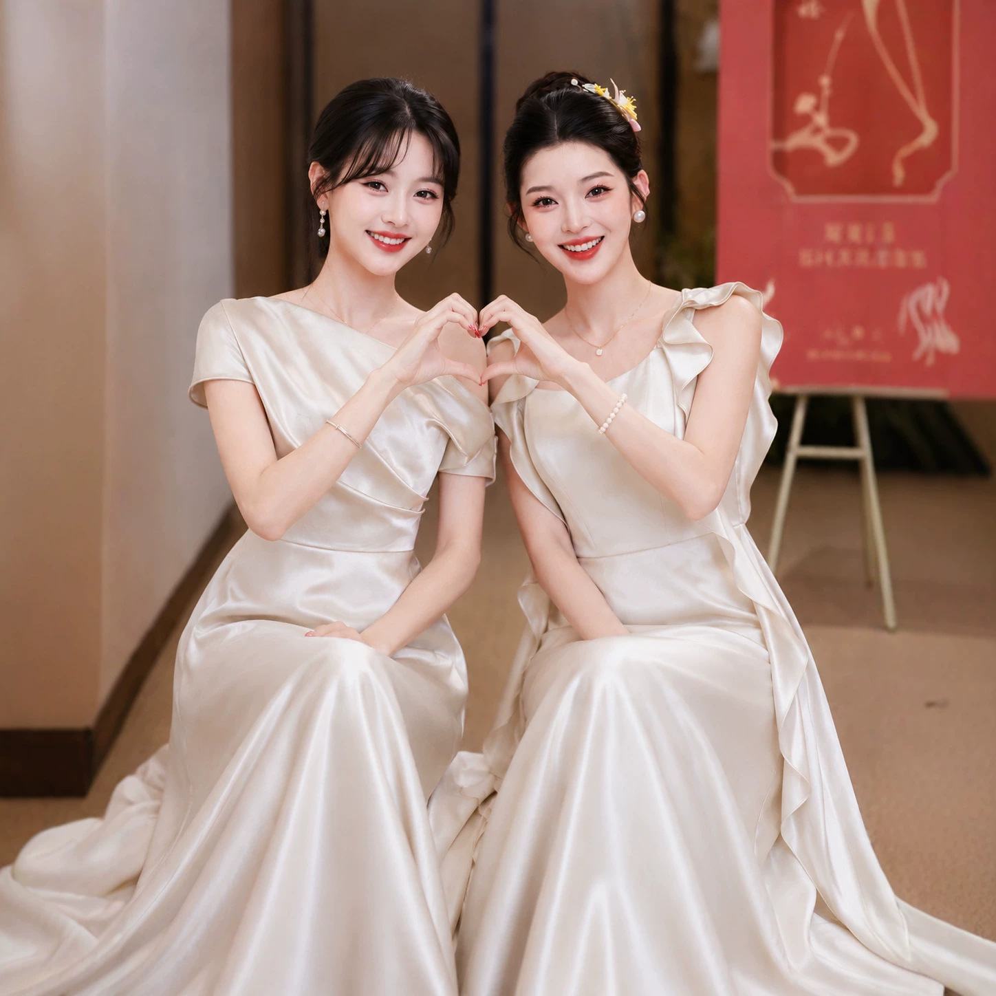 Satin Bridesmaid Dress Plus Size 2026 Summer New Style Simple Slimming Plus-Size Long Dress for Sisters Group Graduation Gown