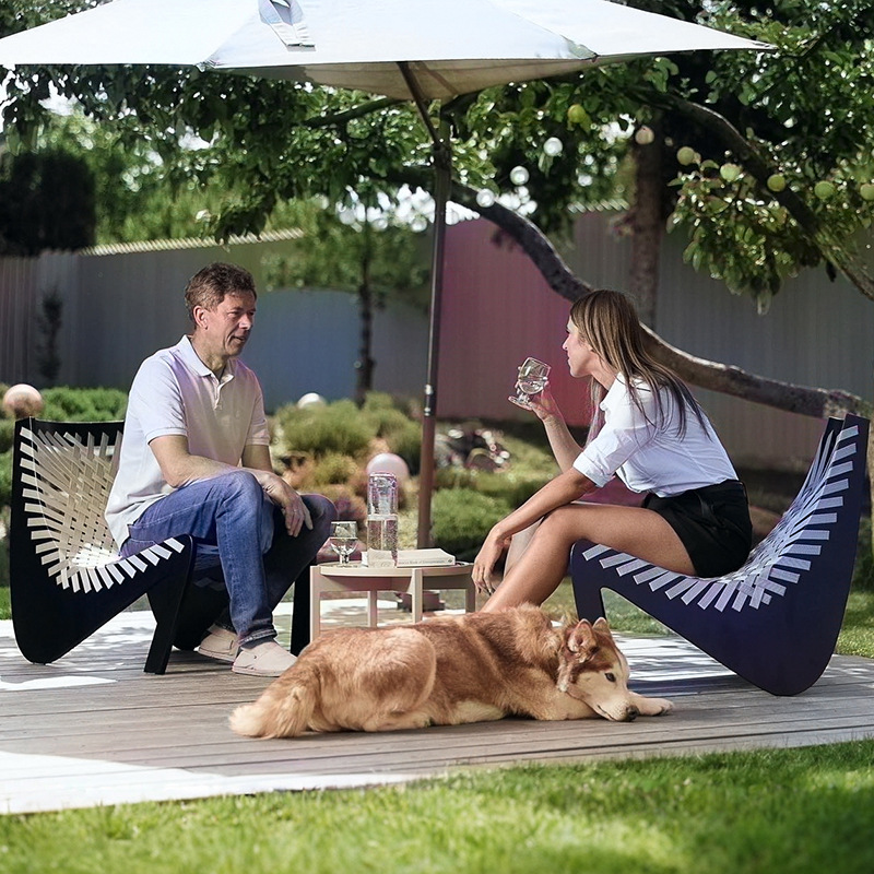 Sofá de caña al aire libre patio sillón casual terraza simple combinación de balcón de aleación de aluminio a prueba de agua y protección solar