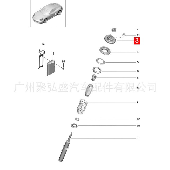 97034301707 97034301805 suitable for Porsche Panamena front shock absorber top rubber tower top