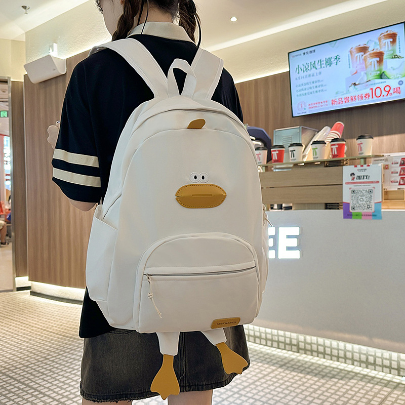 ins大容量书包女小学生日系卡通超萌可爱鸭子小鸡双肩包儿童背包