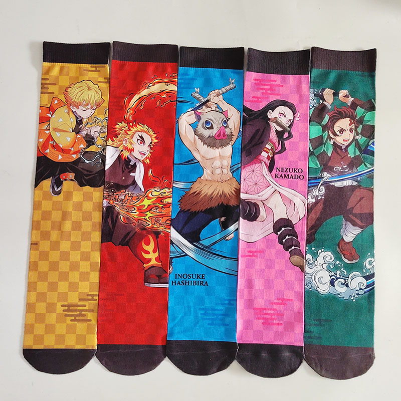 2024 Spring New Cross-Border European and American Cartoon Sports Socks, Personalized and Trendy Ghost Mid-Calf Printed Socks for Delivery