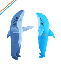 卡通動物裝扮成人戶外表演演出游戲服裝萬聖節比卡丘鯊魚充氣服