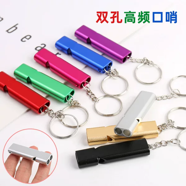 Aluminum Alloy outdoor survival whistle fire emergency super loud life whistle metal three-tube whistle treble survival whistle