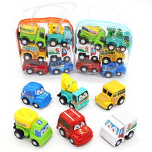 儿童迷你小玩具汽车卡通惯性回力车模型工程警车礼物礼品玩具车子