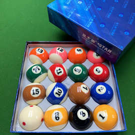 ♔TV球台球球子原装桌球黑八中式八球美式水晶8球标准大