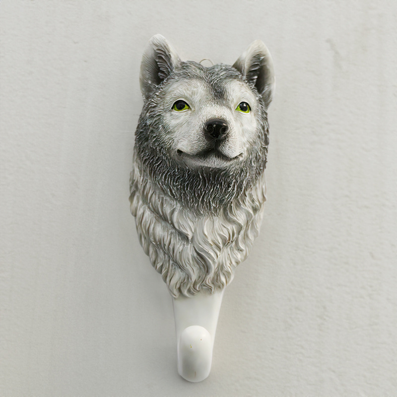 Foreign trade for animal deer head wolf head resin hook wall porch decoration cartoon animal head coat and hat hook