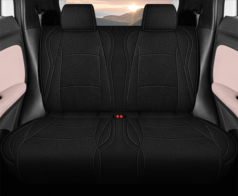 BYD Seagull Special Cotton and Linen Car Cushion Four Seasons Five Seats Fully Surrounded Women's Pink Seat Cover Summer Simple