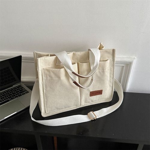 Corduroy Large Capacity Fashion Handbag  Spring and Summer New Fashion Style This Year’s Popular Shoulder Bag Tote Bag