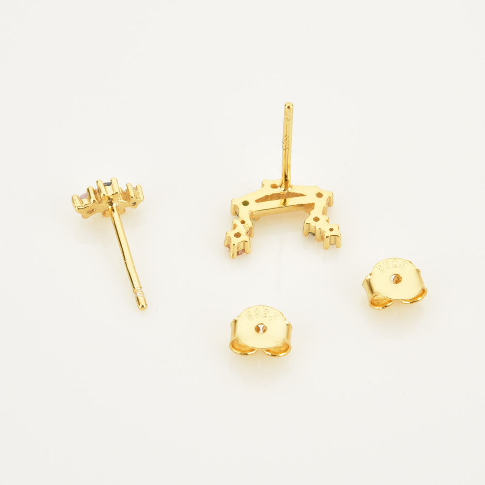Constellation Pattern Unisex Gender 1 Pair 925 Sterling Silver Constellation Ear Studs