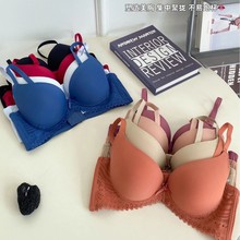 跨境东南亚无痕内衣女小胸聚拢显大防下垂性感蕾丝美背文胸罩