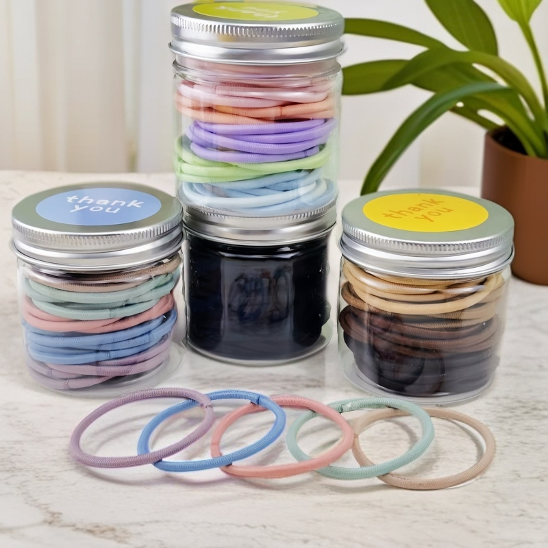 30 piezas de alta elasticidad otoño invierno fundación sin costura correa gruesa no daña el cabello de niños adultos atado alta cola de caballo gran anillo cabello