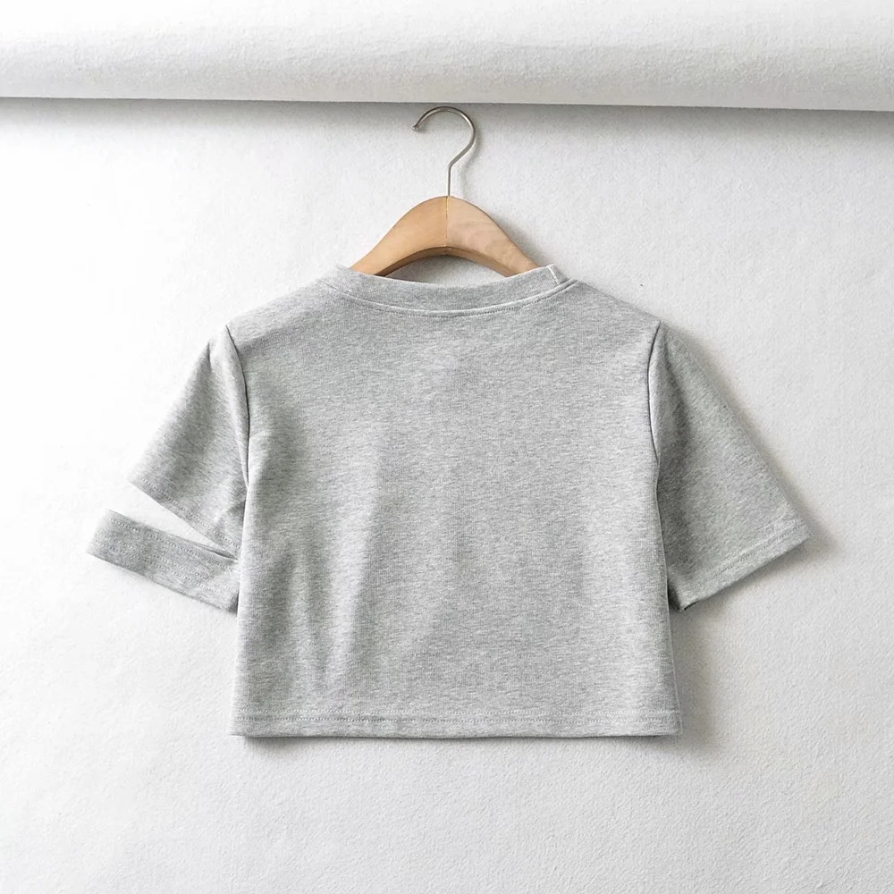 trendy round neck solid color T-shirt NSHS47164