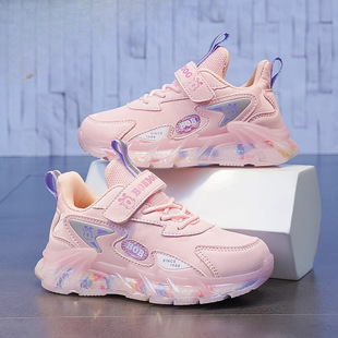 Babu bean children's shoes girls sneaker spring and autumn new leather waterproof children's shoes girls light soft bottom