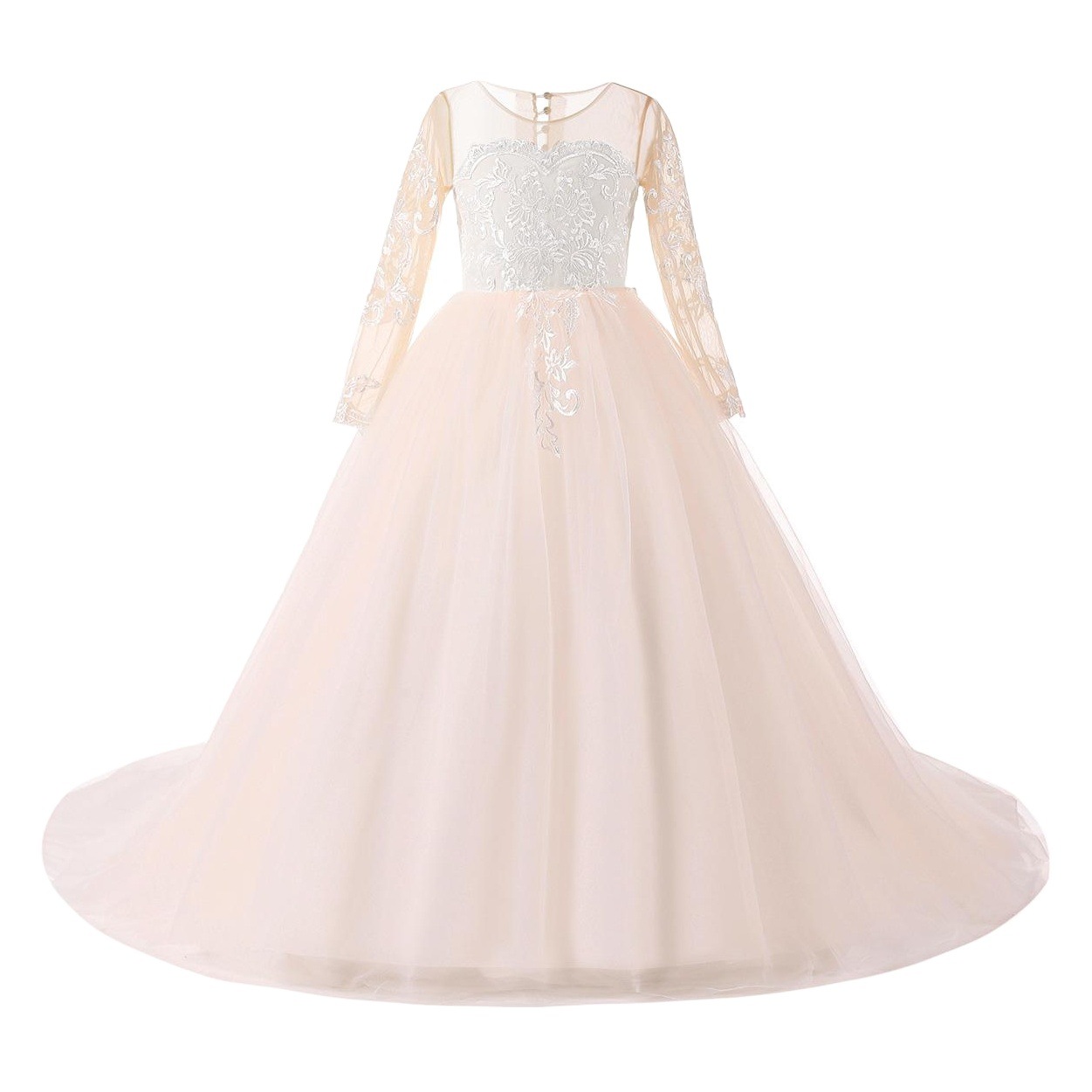 Vestido de noche de tul para niñas, estilo tutú, para bodas, damas de honor, largo hasta el suelo, de princesa, para actuaciones de piano, de Amazon transfronterizo.