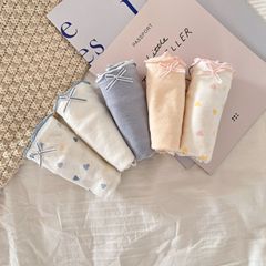 Ka Miao Class A breathable cotton underwear for women pure cotton mid-waist peach Japanese girl 100% cotton crotch women's triangle