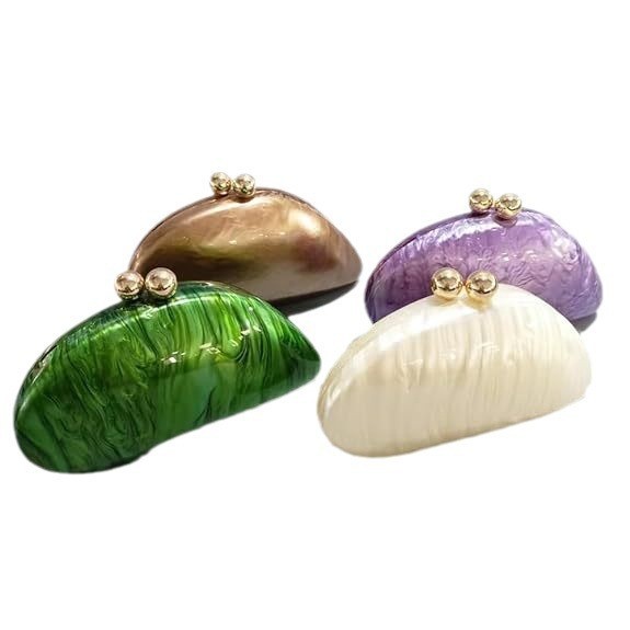 New Women's Cross-border Foreign Trade Dumpling Pressed Evening Shoulder Crossbody Wedding And Banquet Clutch, Chain_voghion.com