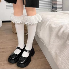 Matching Summer Han Style Cotton Fabric Flower Edge Lace Ankle Socks Dongdaemun Cotton Socks Knee High Socks Simple Trendy Women's Socks