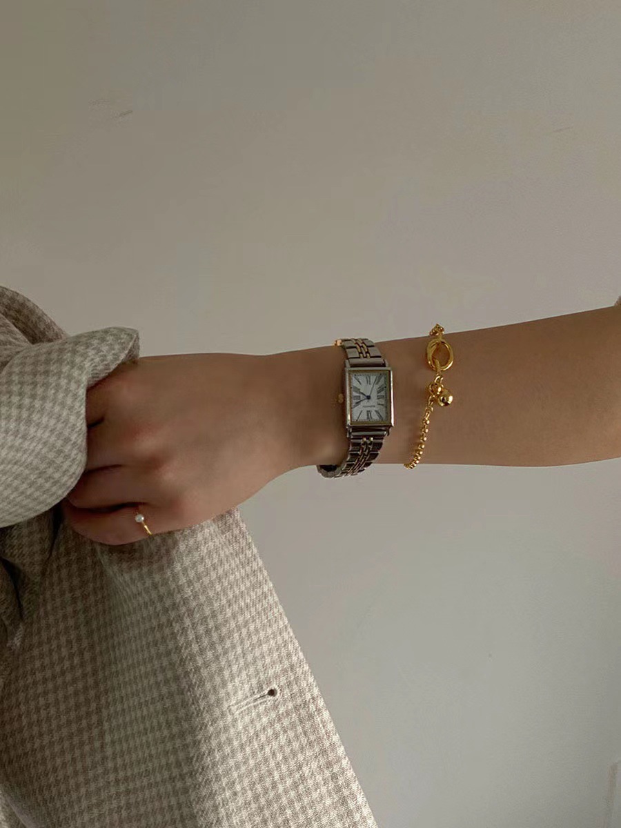 Street Occasion 925 Sterling Silver Material 18K Gold Plated Plating Solid Color Pattern 925 Sterling Silver Bracelets Modern Style