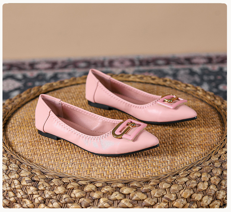 Women's Elegant Solid Color Point Toe Flats display picture 7