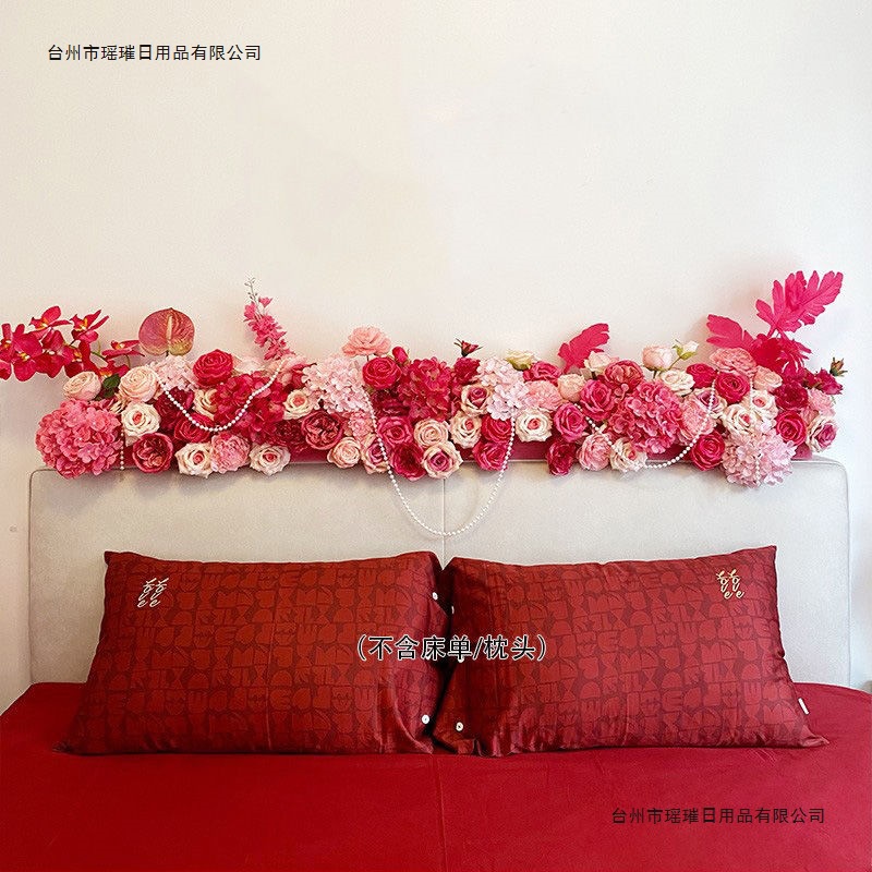 Artificial Flower Wedding Room Bedside Flower Arrangement Set Wedding Decoration Waterfall Decorative Flowers Wedding Living Room Room Fake Flower Ornaments