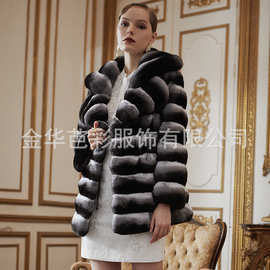 2023跨境外贸女装皮草外套冬季保暖仿水貂毛貂皮大衣中长亚马逊