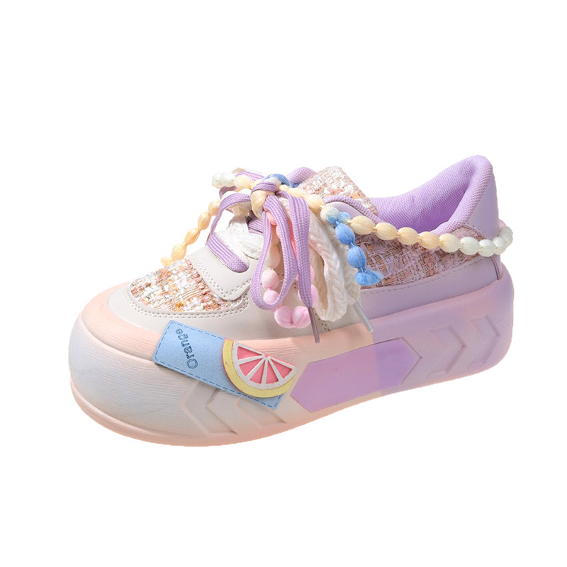 Primavera 2024 Nuevos zapatos blancos de dopamina zapatos casuales cómodos de suela gruesa para mujer joven de moda Zapatos de mesa