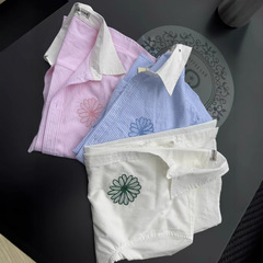 Mardi 2025年の新型の小さい菊の刺繍のストライプはやせているシャツを現します。