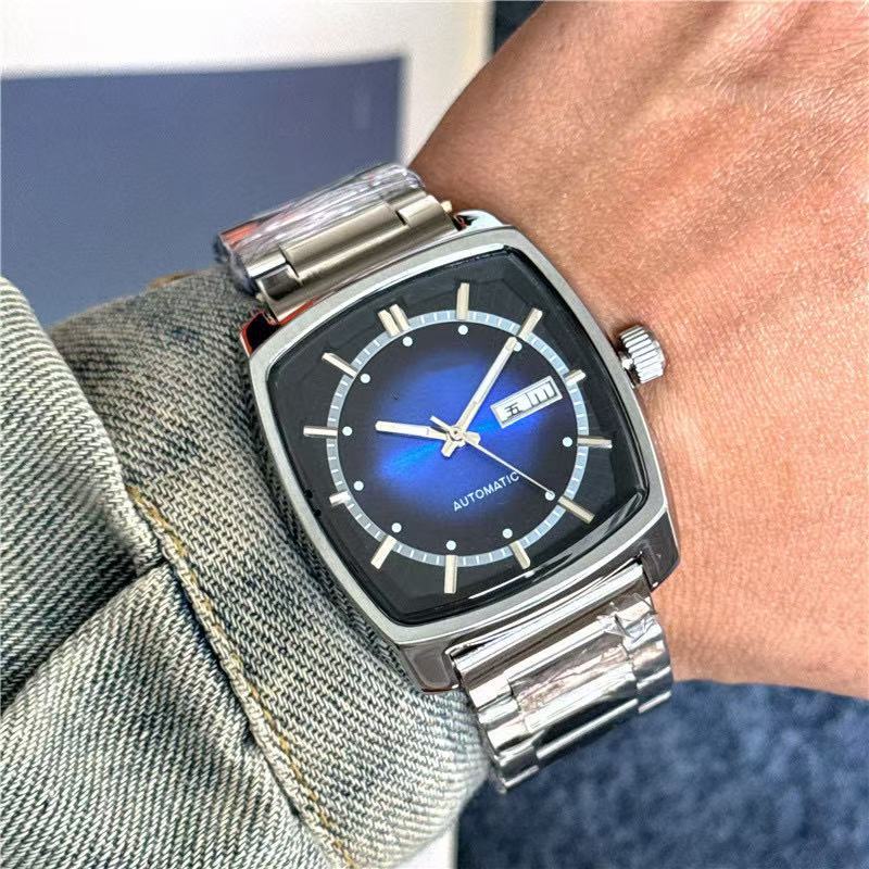 Men's Retro Barrel-shaped Automatic Mechanical Waterproof Watch_voghion.com