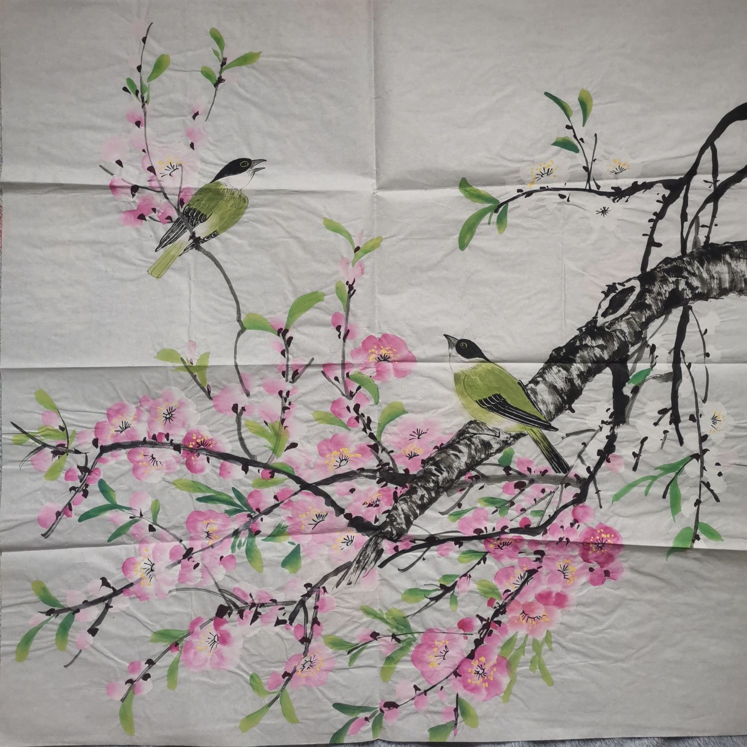 纯手绘荷花牛年国画花鸟原创水墨画新中式装饰客厅卧室茶楼