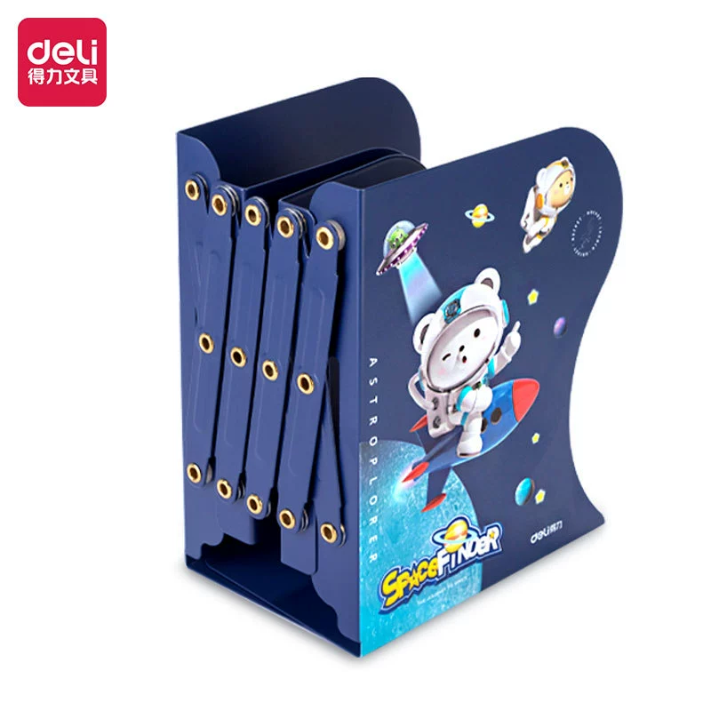 Deli TB501-22cm cute telescopic bookend (dark blue/light blue) (piece)