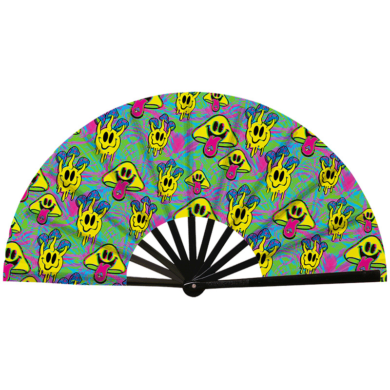 Abanico Plegable de Kung Fu de Plástico, Colorido, para Conciertos y Fiestas