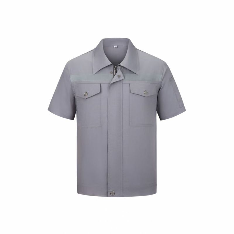 ポリエステル綿夏薄い半袖メンズ作業服スーツ反射ストリップ労働保護服工場服自動車修理ワークショップ建設現場卸売|undefined