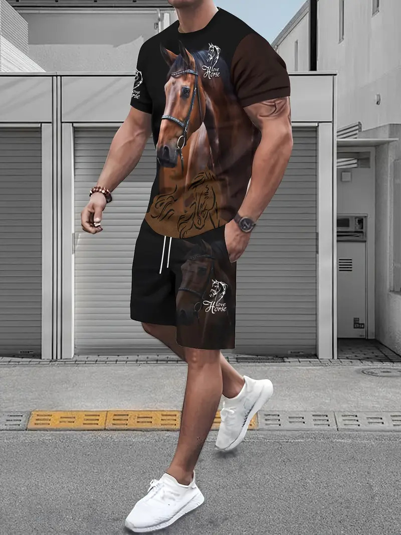 2025 nuevo producto Amazon nuevo conjunto de pantalones cortos de camiseta de manga corta de alta calidad transfronteriza europea y americana ME05 MA04