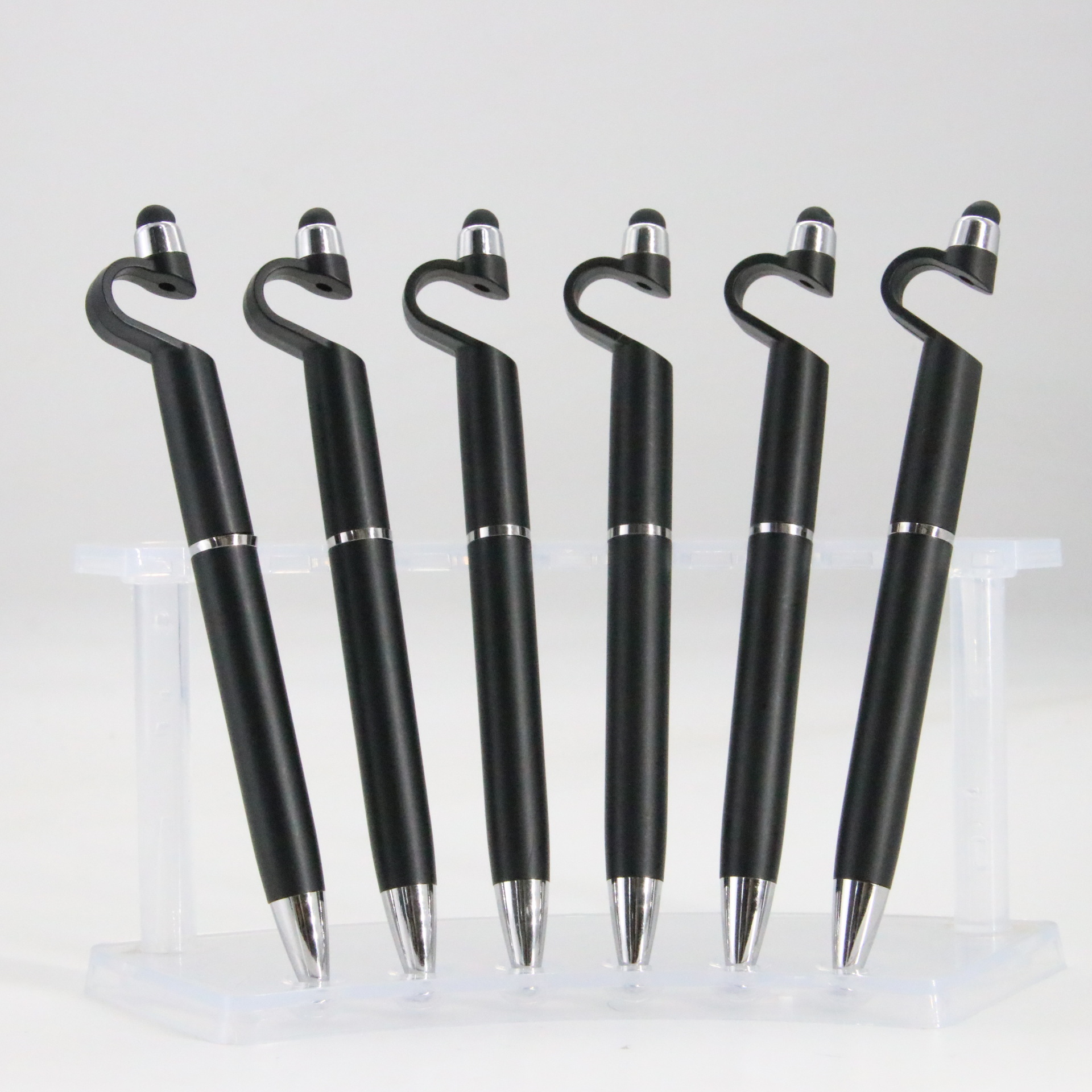 Rotatorio modelado pluma pantalla táctil teléfono móvil titular bolígrafo fábrica venta directa al por mayor bala recarga