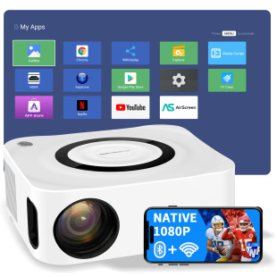 Y9S Cross-border Foreign Trade Cross-border Factory Home HD Projector 1080P Bluetooth WIFI Mobile Phone Smart Projector