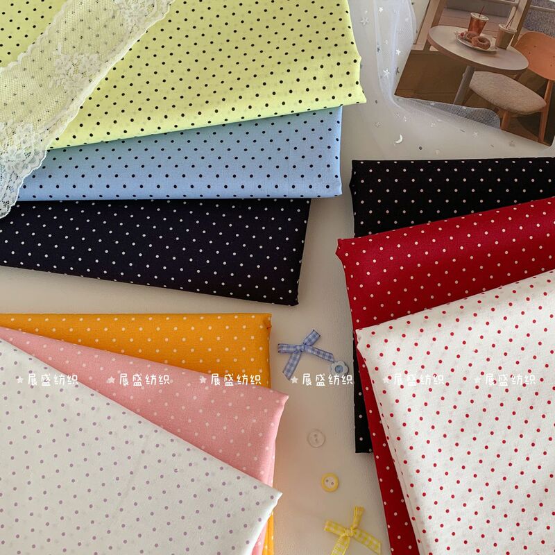Cotton Korean Style Ins Style Small Polka Dot Fabric Bags Baby Clothes Pet Clothing Bags Hair Ties Clothing DIY