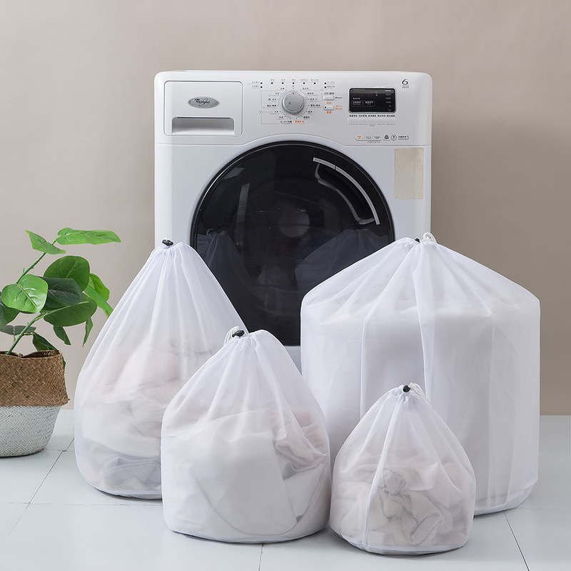 Drawstring laundry bag fine mesh machine wash special wash bag thickened mesh bag large laundry net bag drawstring in stock wholesale