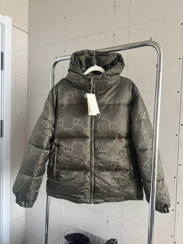跨境冬装男纹花刺绣棉服暗纹提花连帽加厚保暖服情侣古cci棉外套c|undefined