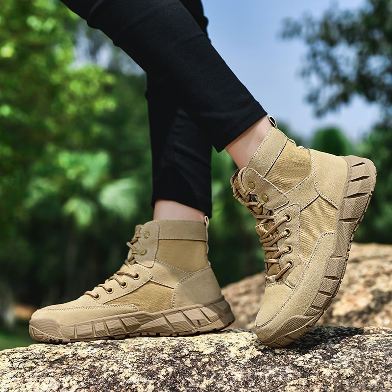 高帮户外登山鞋女春夏透气防水防滑爬山轻便徒步旅行沙漠靴男工厂