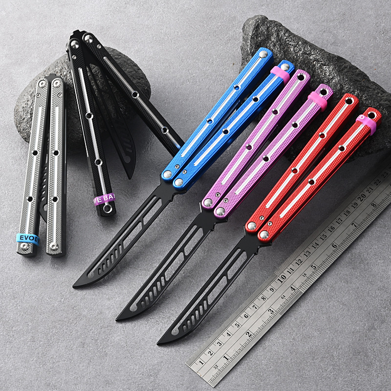 Squid Siren Butterfly Knife Practice Training Knife Folding Hand Swing Fancy Knife Comb Unedged Dropshipping