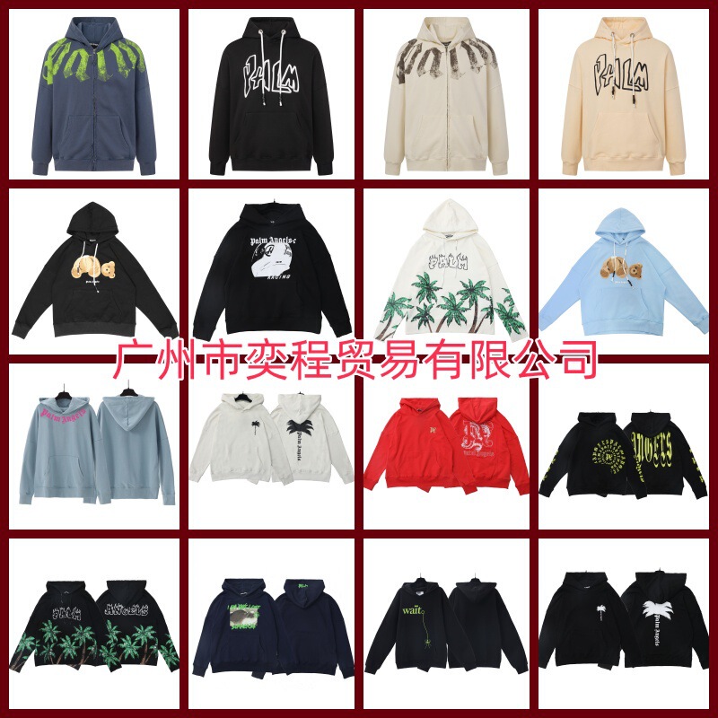 Palm Angels Pa Letter Print Headless Bear Embroidery Hooded Sweatshirt Loose Pullover Unisex Casual Long-Sleeve Hoodie Palm Angels Pa Letter Print Headless Bear Embroidery Hooded Sweatshirt Loose Pullover Unisex Casual Long-Sleeve Hoodie