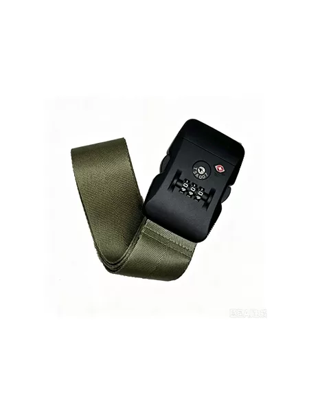 Nylon luggage strap with TSA combination lock, anti-theft adjustable suitcase securing strap