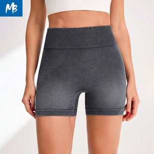 High-Waisted Peach Butt-Lifting Running Fitness Women's Shorts, Tight-Fitting, Tummy Control, Waist-Revealing, Sand-Washed Yoga Shorts That Make Legs Look Longer